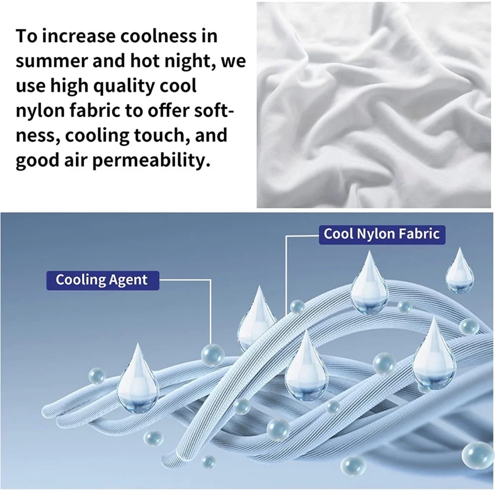3 Pieces Cooling Duvet Cover Bedding Set, Reversible (Queen,White/Green)
